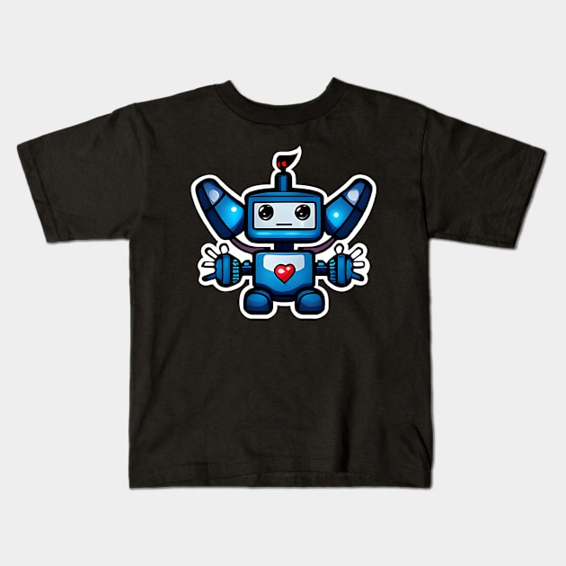 Robo Looking For A Heart & Love Kids T-Shirt by Art by Nabes